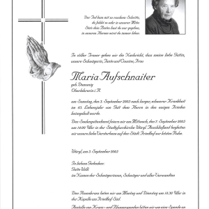 Aufschnaiter Maria Geb. Domanig G